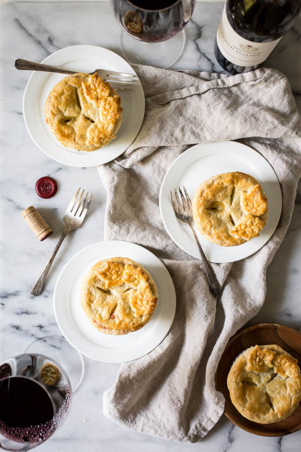 Four mini chicken pot pies