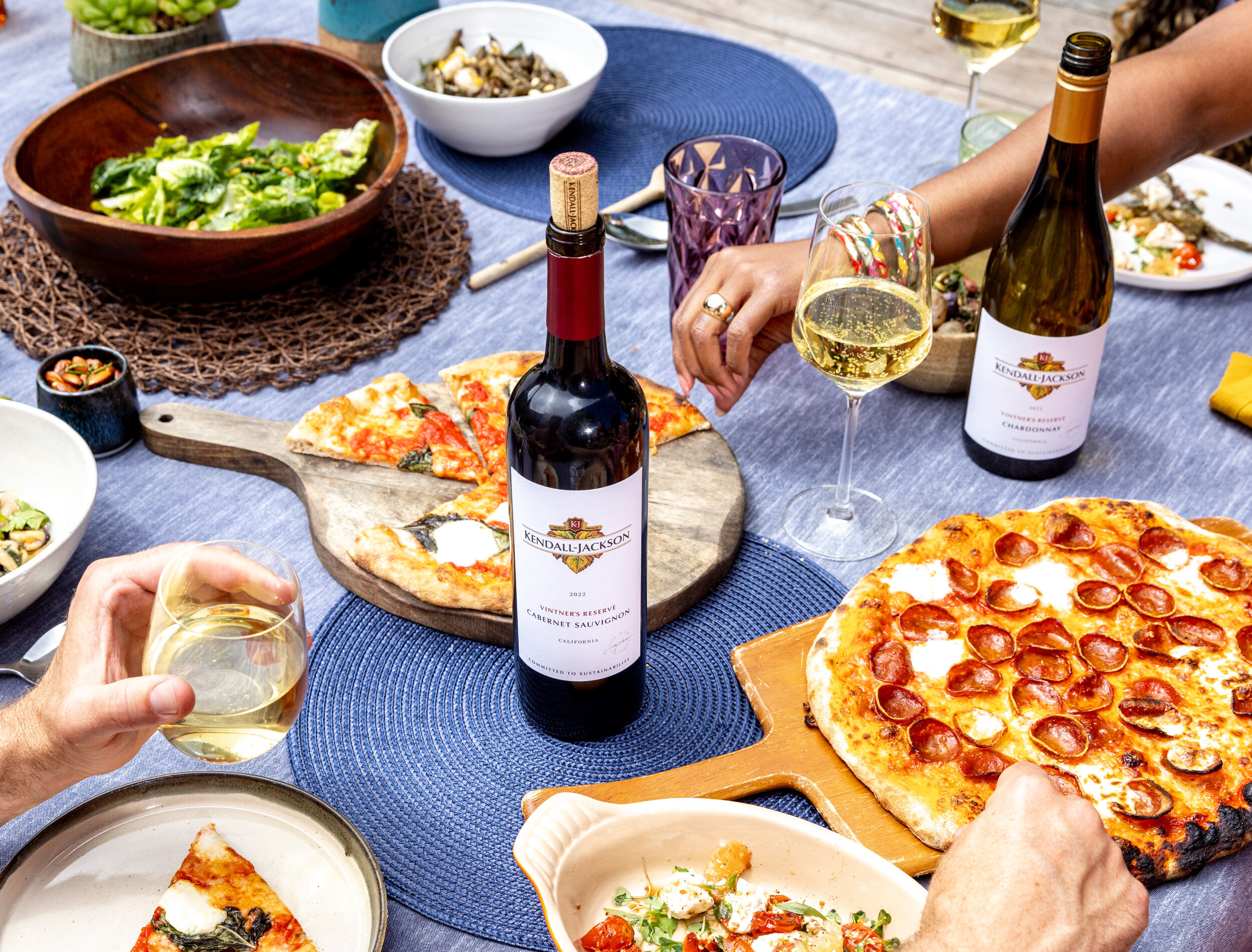 Al fresco dining table with Kendall-Jackson wines