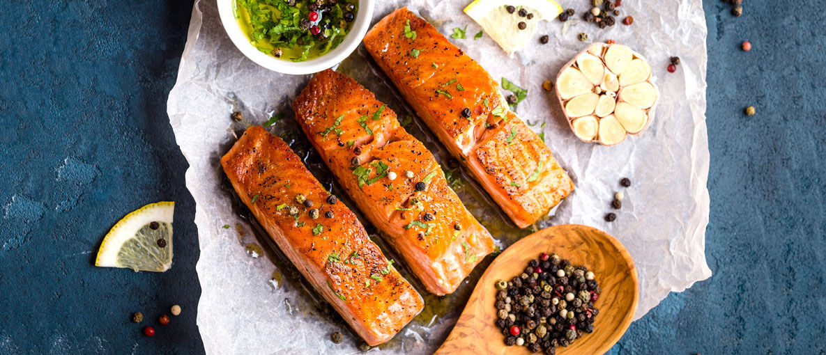 Cooked Salmon with spices
