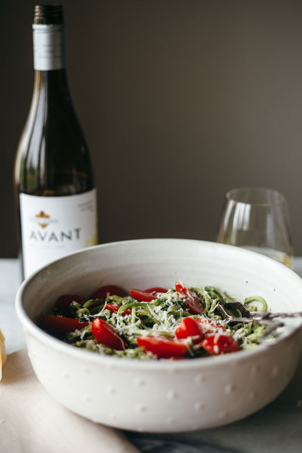 Pesto noodles with kendall-jackson chardonnay Pesto noodles with kendall-jackson chardonnay