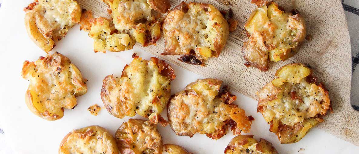 Crispy Cheddar Smashed Potatoes Recipe