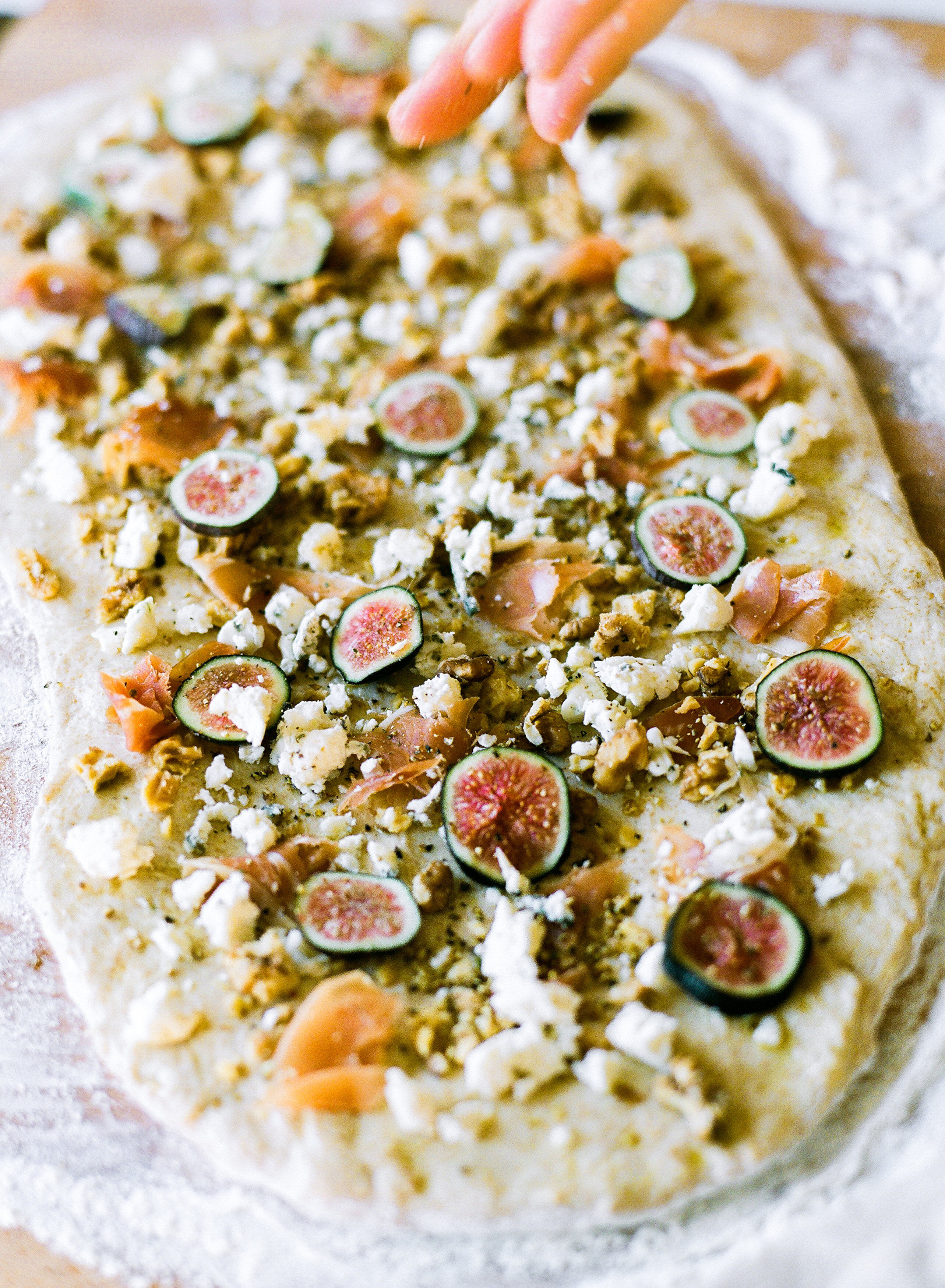 Flatbread with Cabernet wine