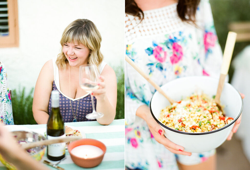 Charred Corn Salad with wine
