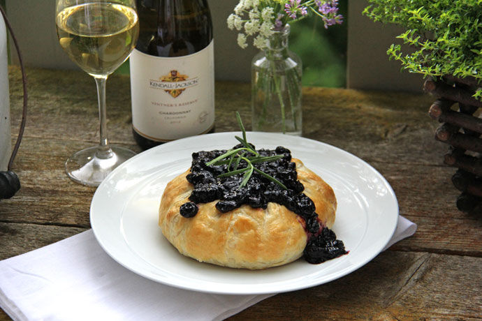Puff Pastry with Blurberry chutney and Kendall-Jackson Chardonnay wine