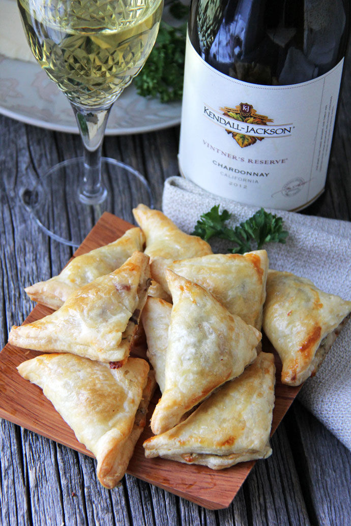 Mushroom turnover with wine