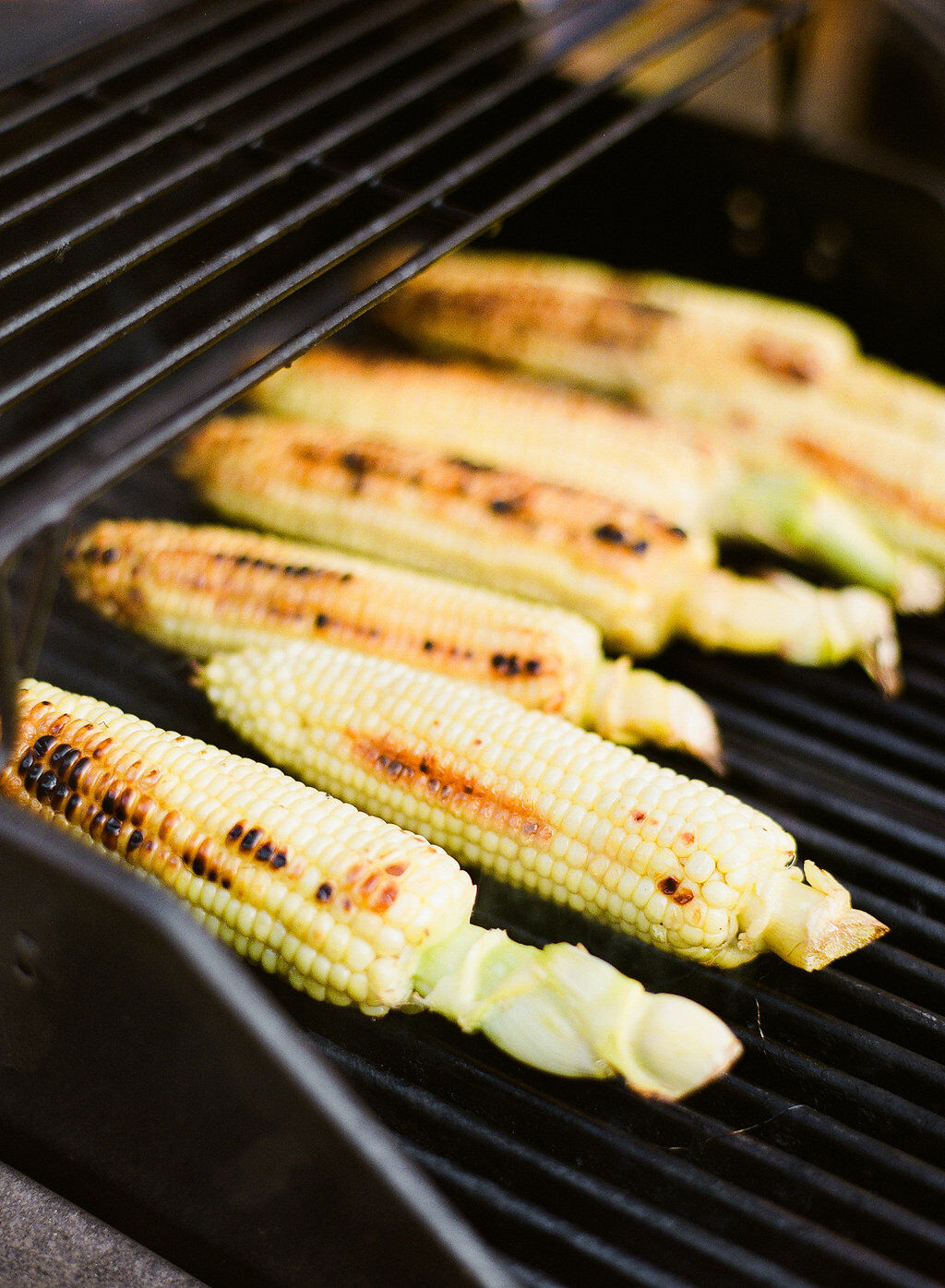 Charred Corn on the grill