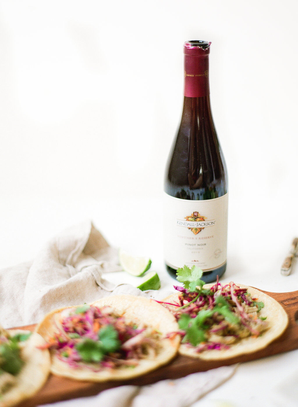 Tacos with Pinot Noir wine Tacos with Pinot Noir wine