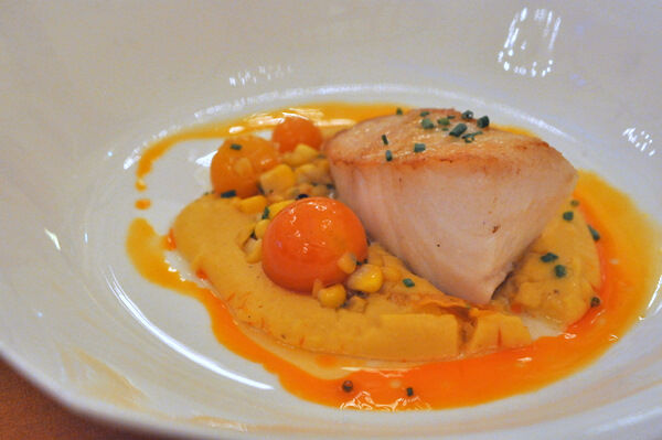 Chardonnay Glazed Cod with Corn Pudding