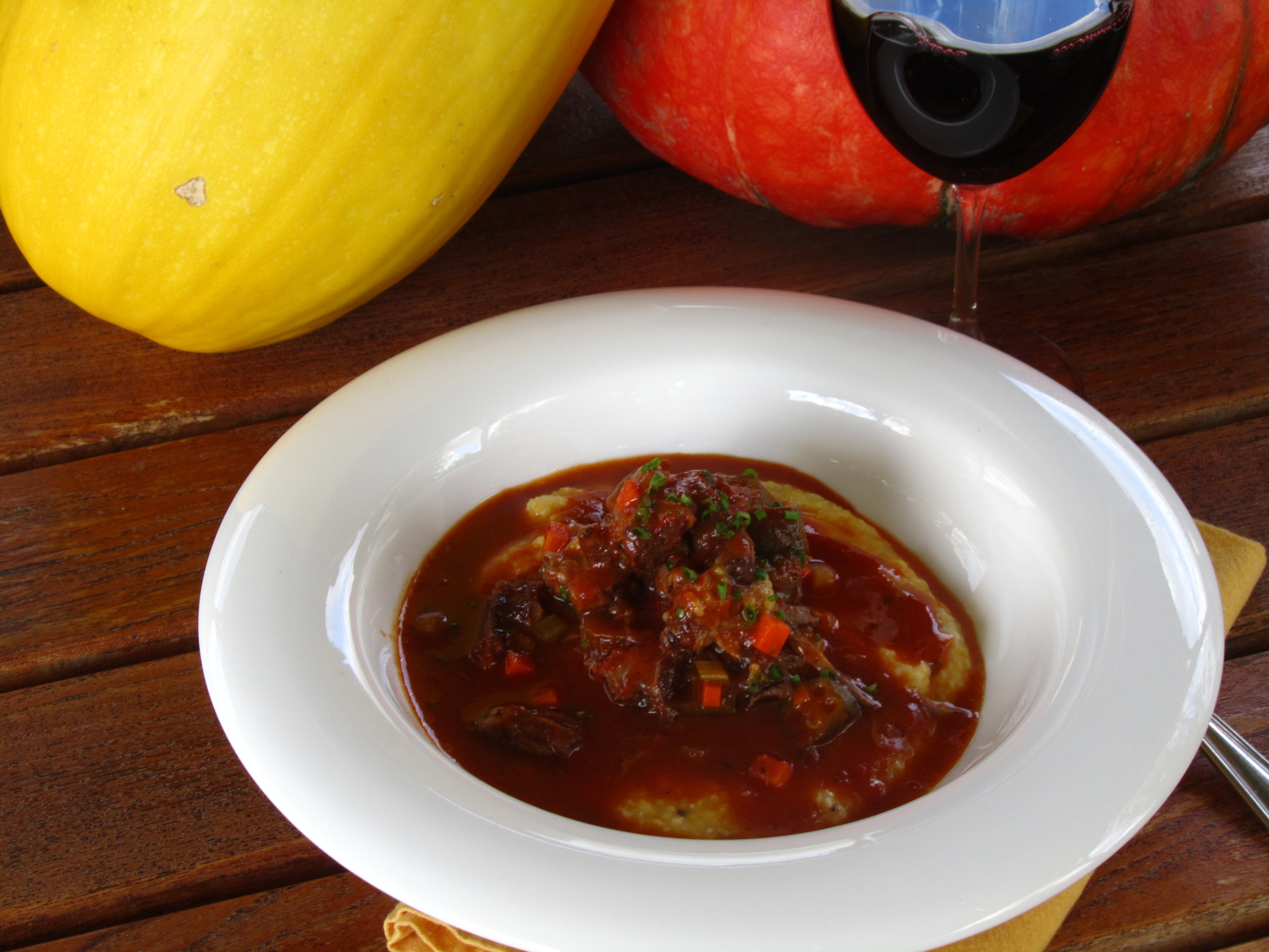 Cabernet Braised Oxtail With Okra & Heirloom Tomato Sauce