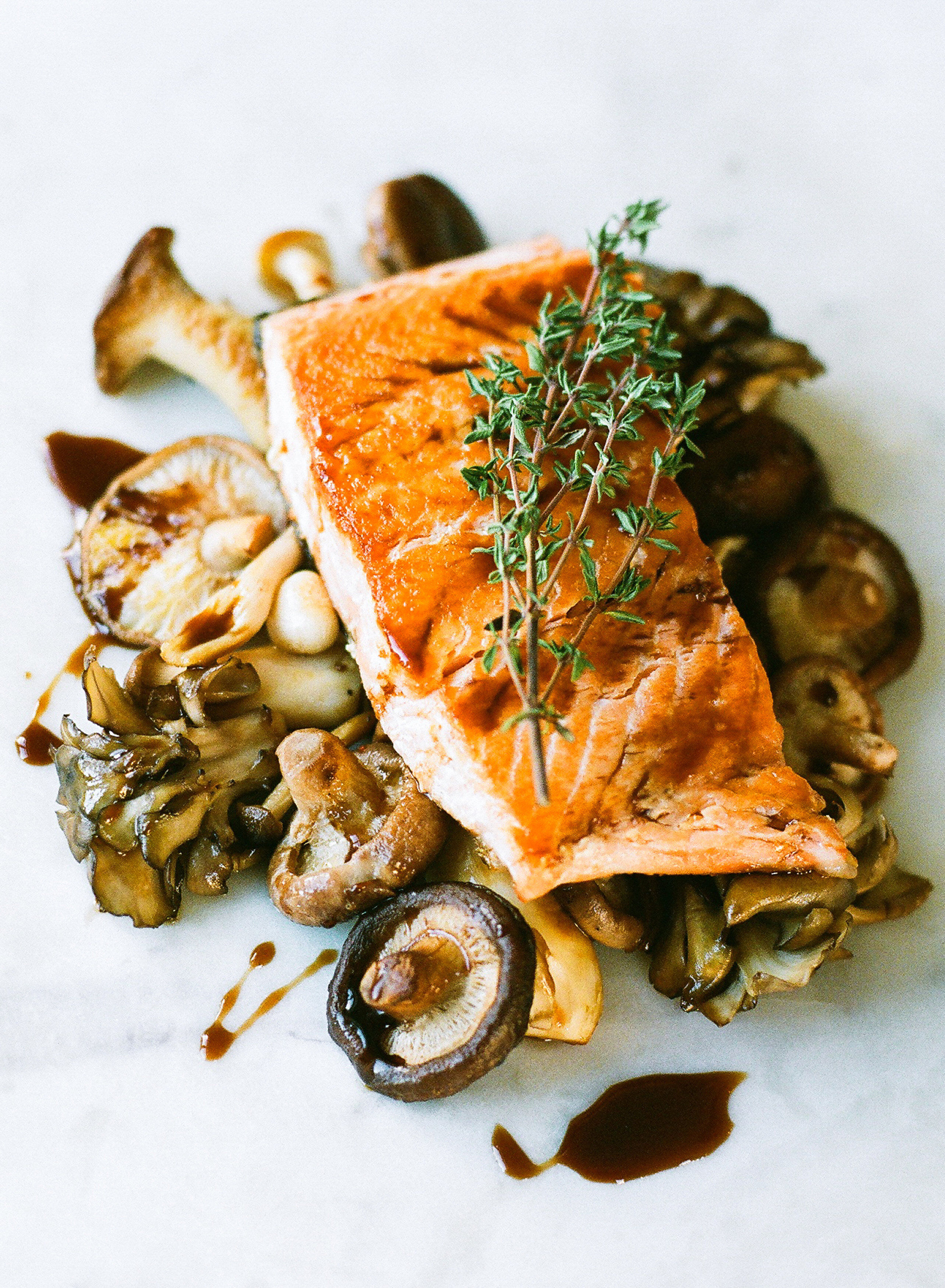 Salmon with mushrooms