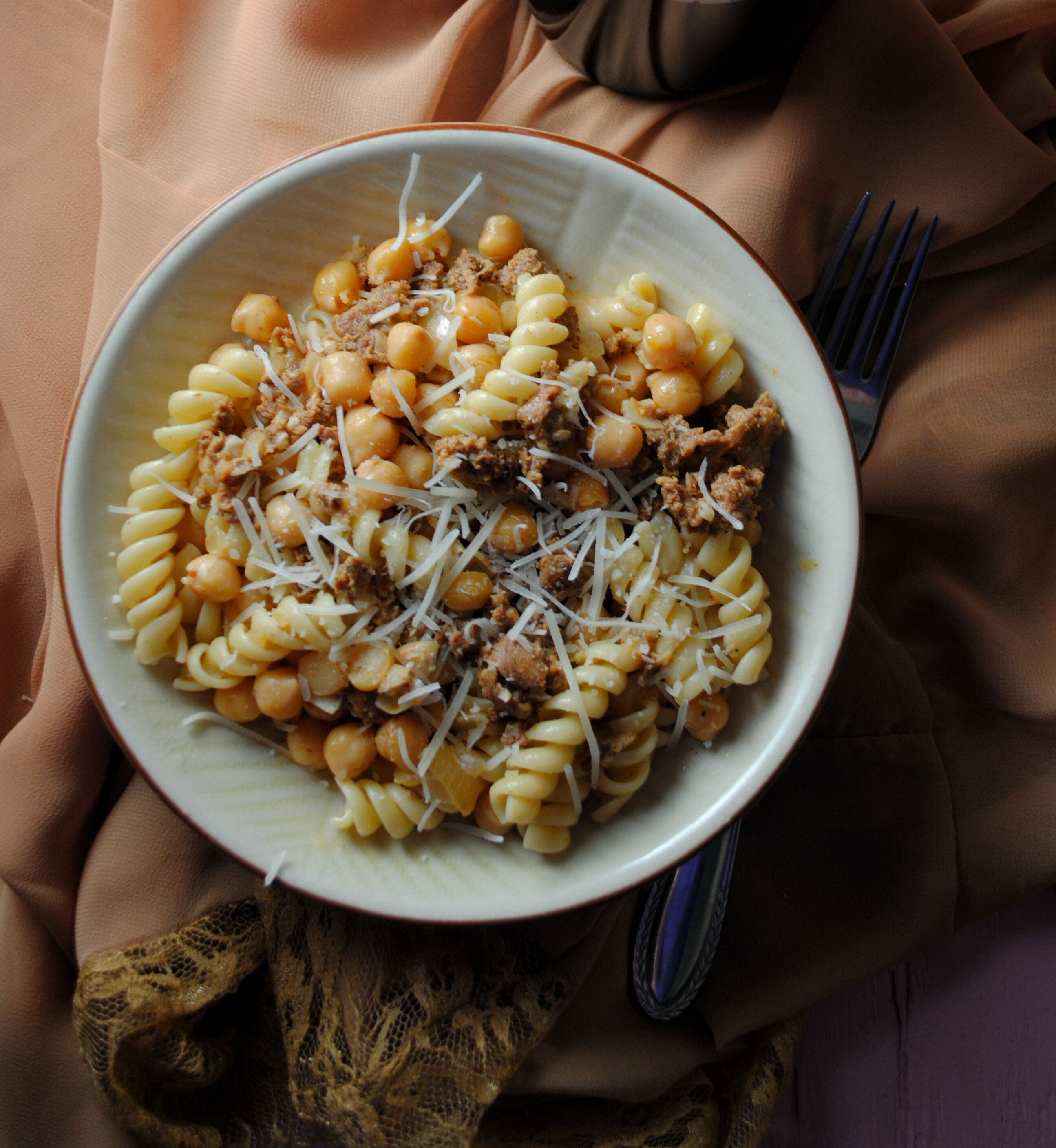 Chickpea Chorizo Pasta with red wine Chickpea Chorizo Pasta with red wine