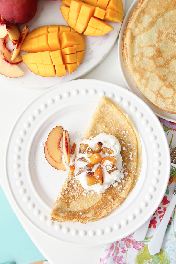 Mango Peach Crepes