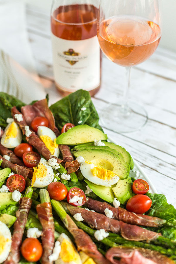 Rosé wine with cobb salad Rosé wine with cobb salad