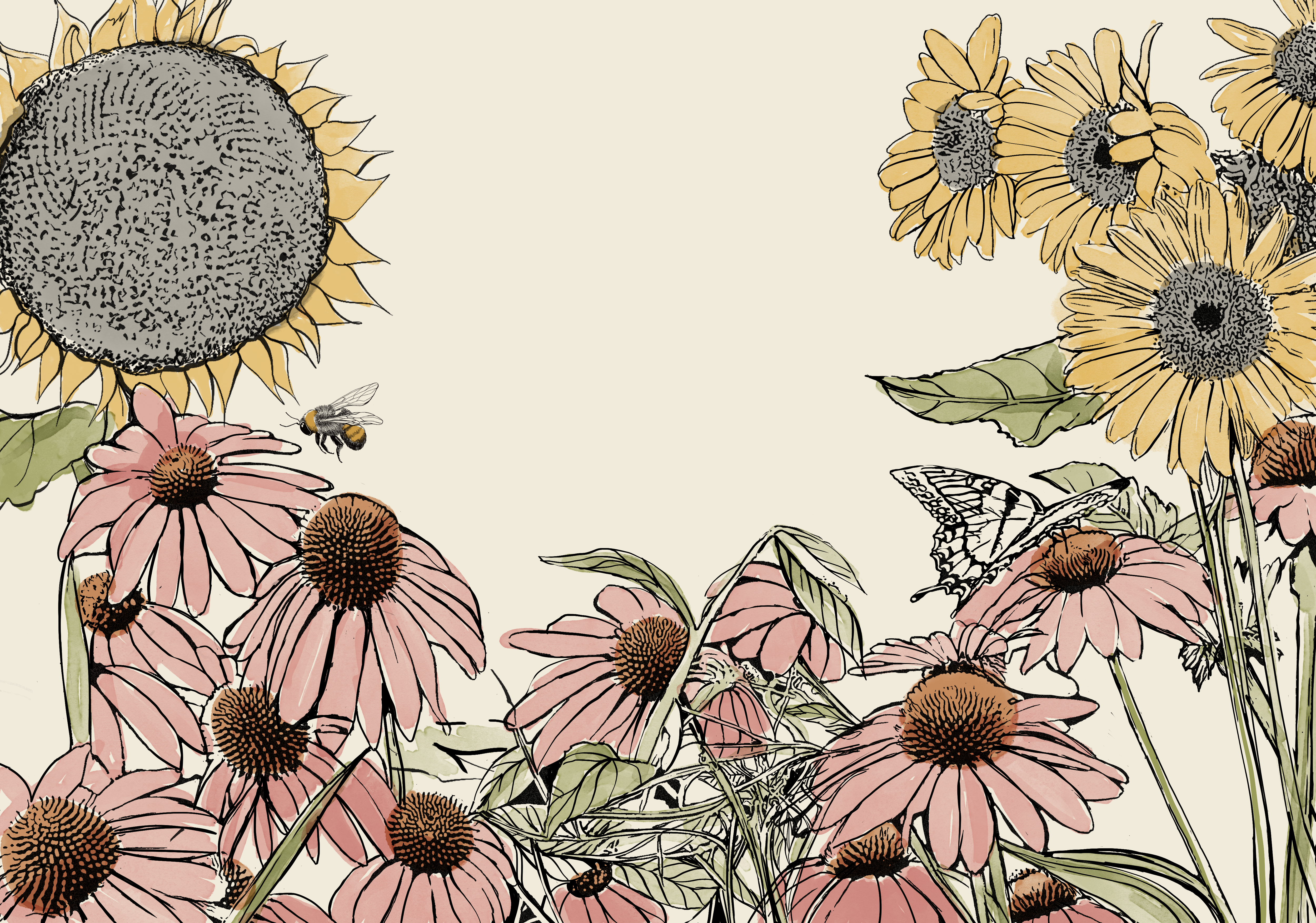 Kendall-Jackson Wines Coloring Page featuring Garden Flowers