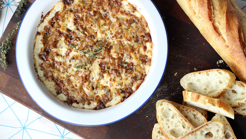 Hot Caramelized Onion & Bacon Dip