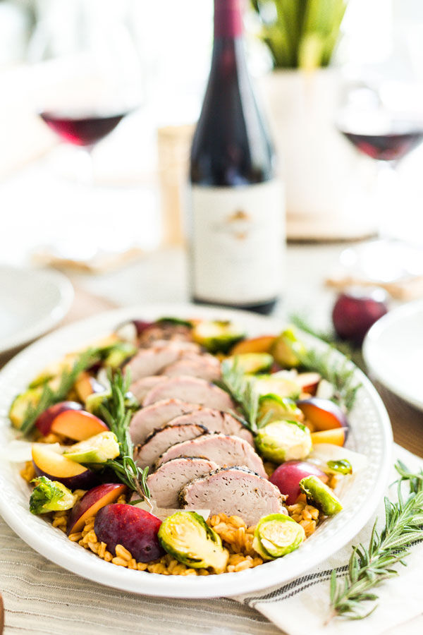Grilled pork loin with Pinot Noir