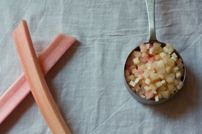 Diced rhubarb