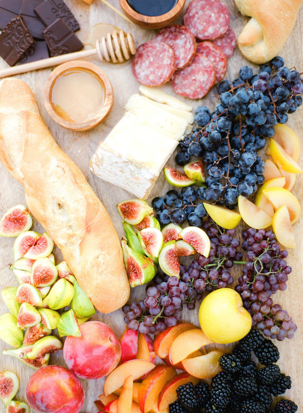 Fruit and cheese and bread