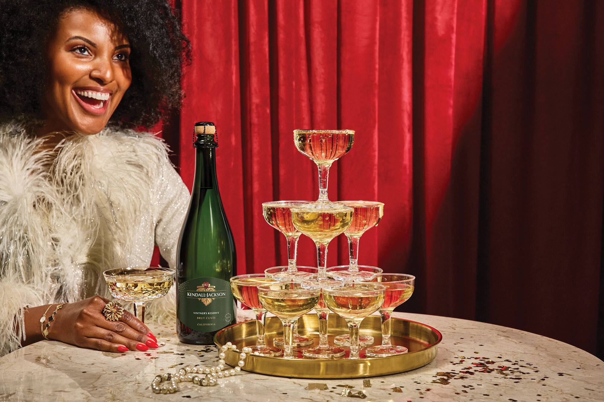 A tower of Champagne glasses 