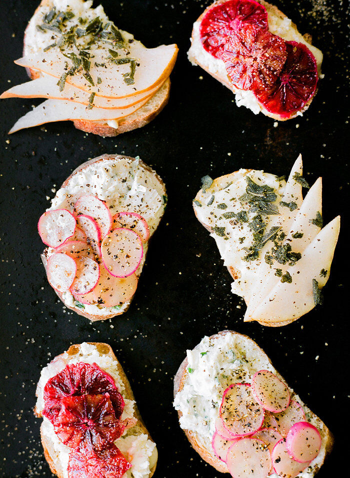 Crostini's with different toppings Crostini's with different toppings
