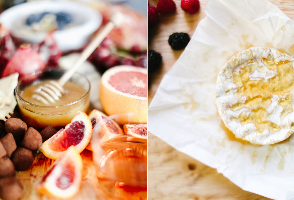 Honey and camambert cheese