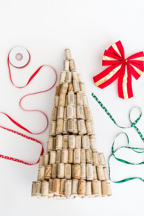 Ribbons and bows for the wine cork christmas tree Ribbons and bows for the wine cork christmas tree