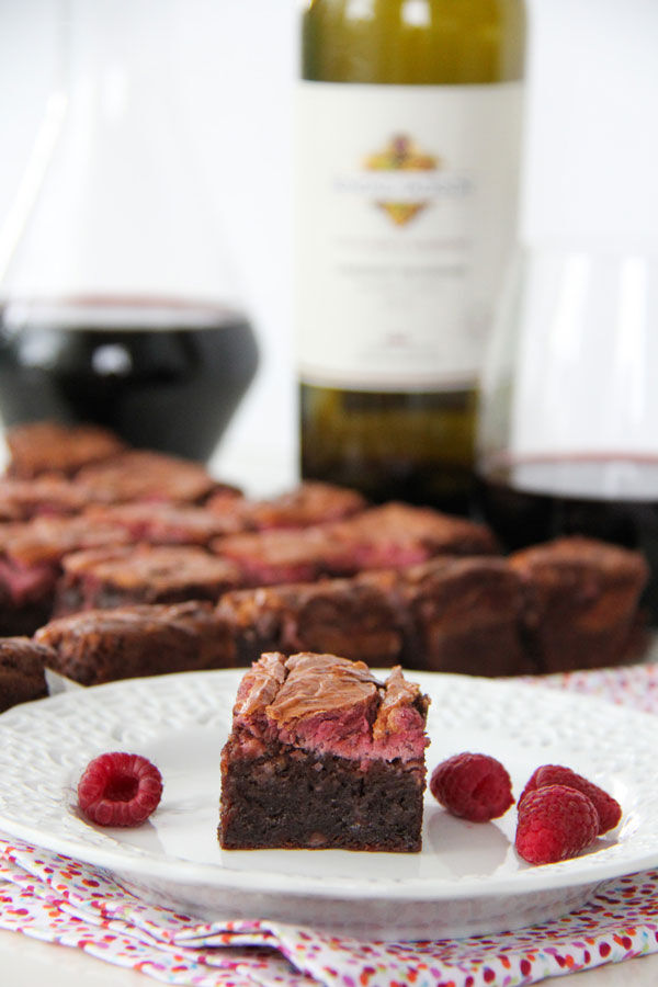 Raspberry Chocolate Brownie with Kendall-Jackson Cabernet Sauvignon wine