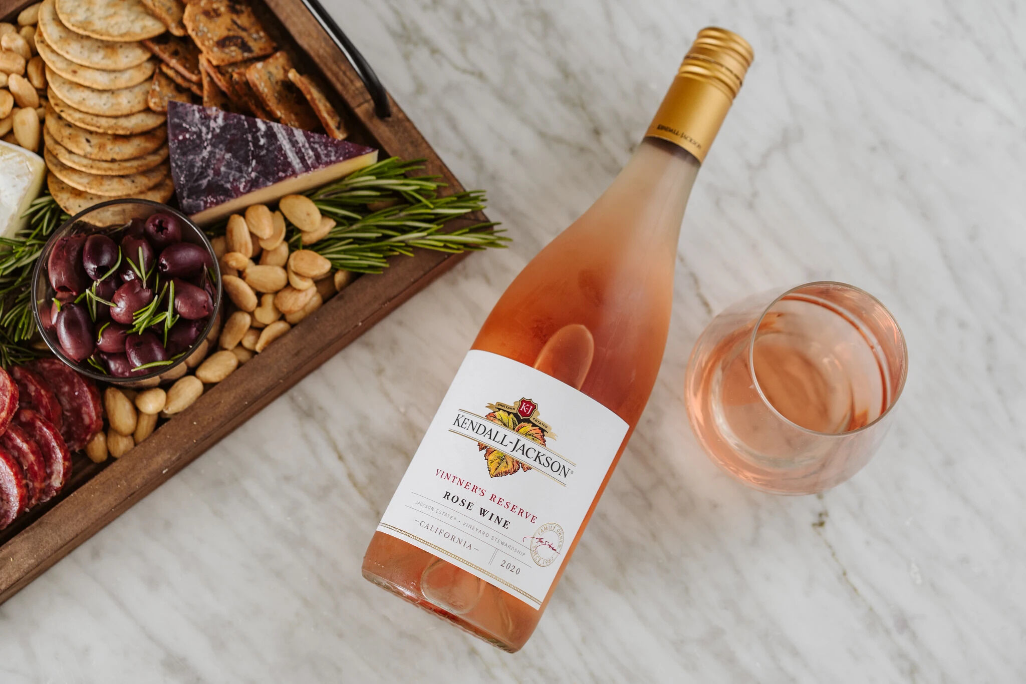 Kendall-Jackson Rosé with snacks