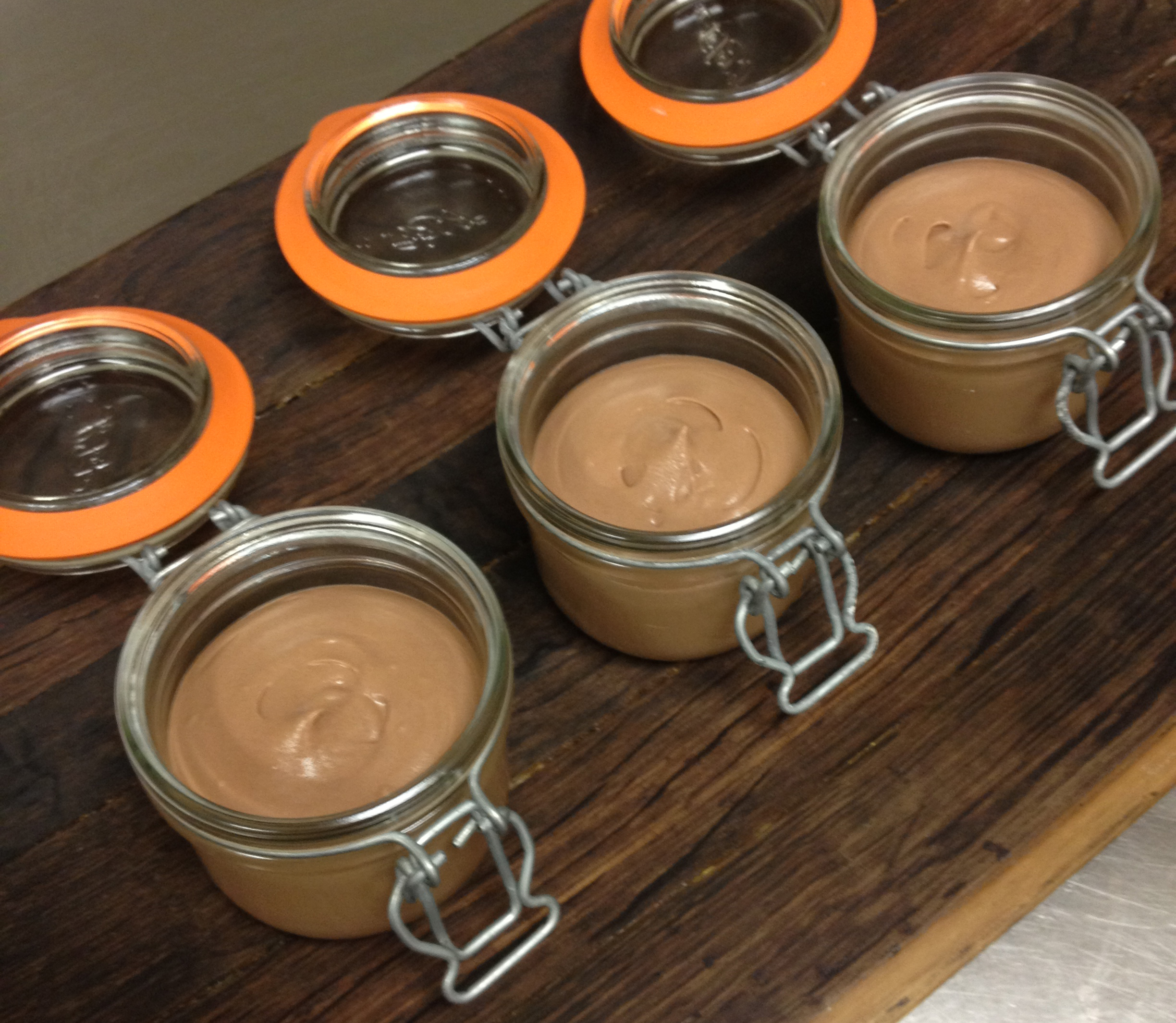 Chocolate Mousse lined up