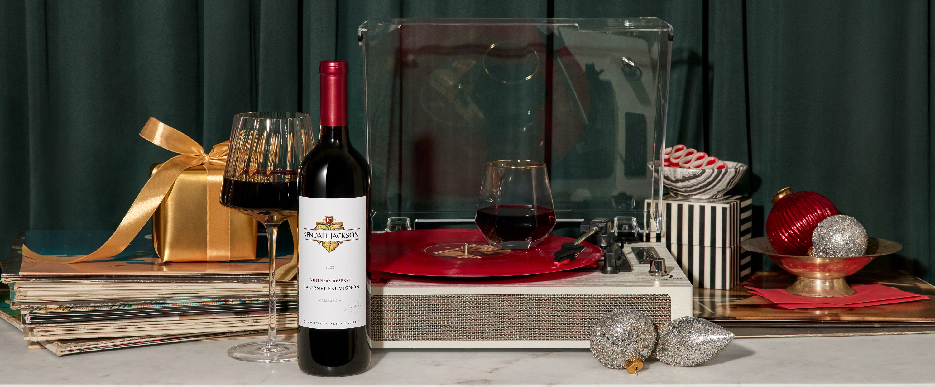 Cabernet Sauvignon with a record player
