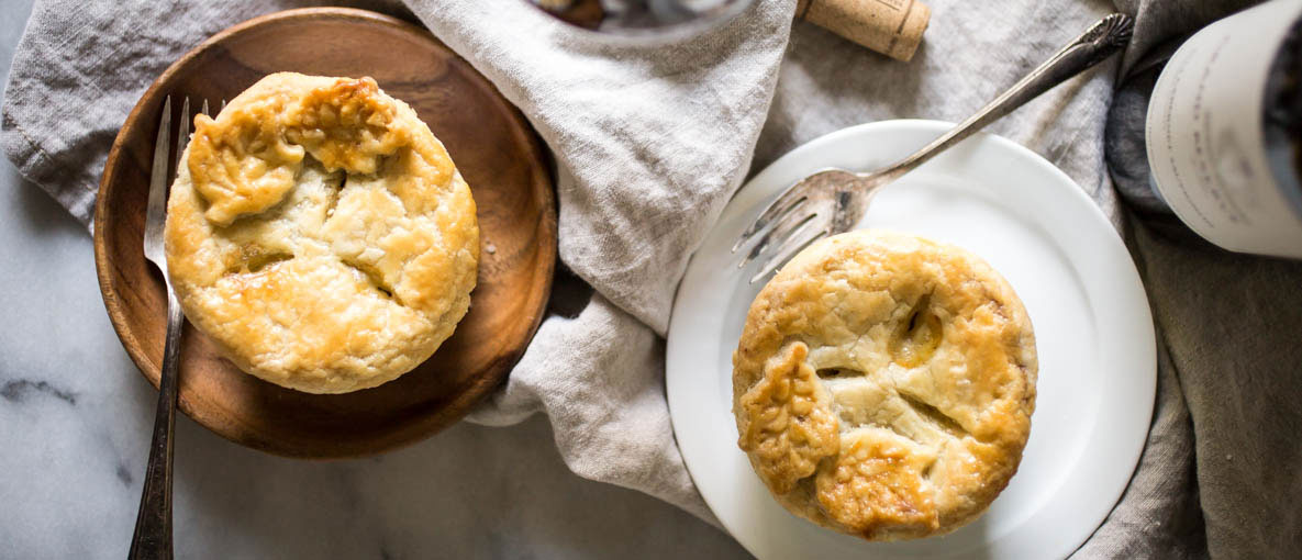 Mini Chicken Pot Pies with Rosemary Crust 