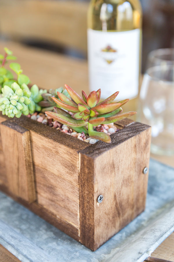 Plant Pot Succulent Planter Natural Wooden Storage Box DIY Gift 3 Grids #16 