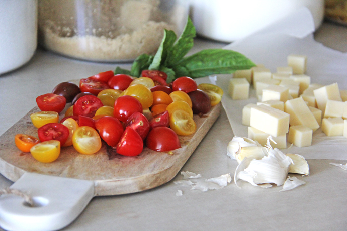 This Roasted Tomato, Gouda Cheese & Basil Dip is a perfect late-summer appetizer.