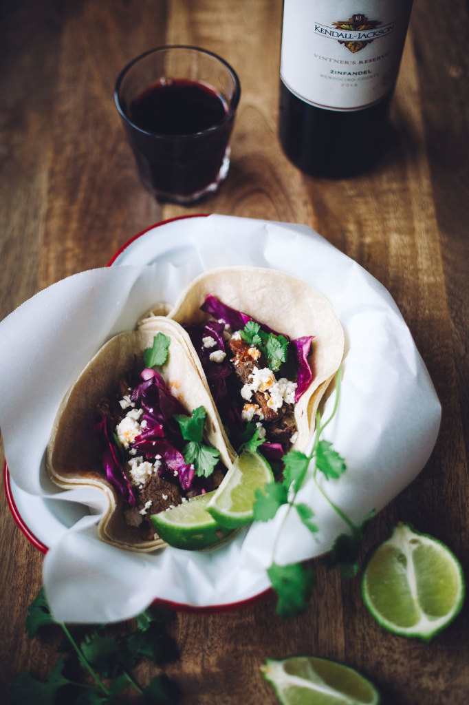 Zinfandel Braised Brisket Tacos Recipe #Wine