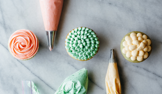 These cupcakes are jazzed up with a bit of Kendall-Jackson Grand Reserve Rosé in both the cake and the frosting, making for a double-the-fun, sophisticated, little cake that's fit for any springtime celebration. #recipe