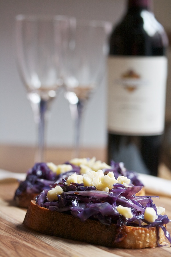 Red Cabbage Toasts for St. Patrick's Day