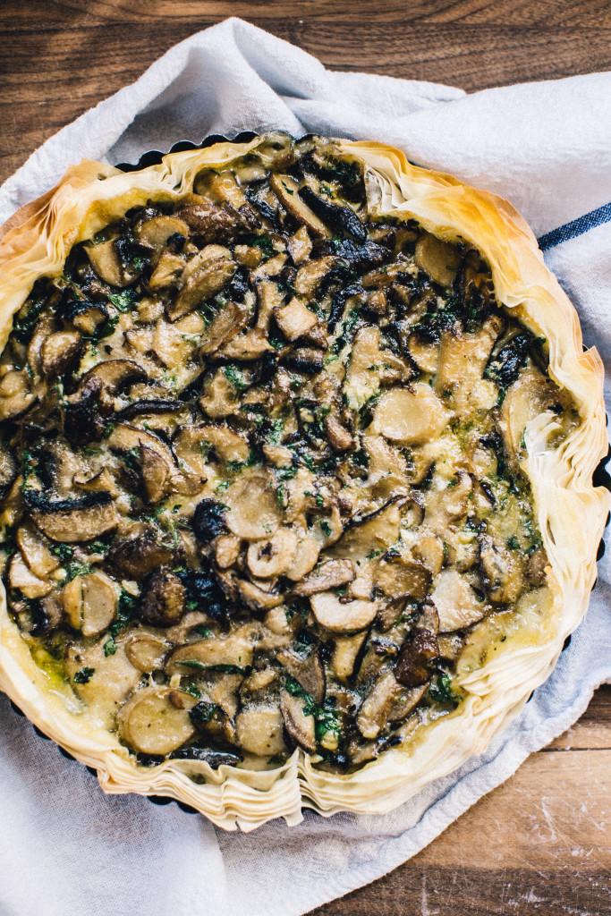 This mushroom tart is endlessly adaptable and can be made into a pie with traditional pie crust, or molded in a free-form galette.