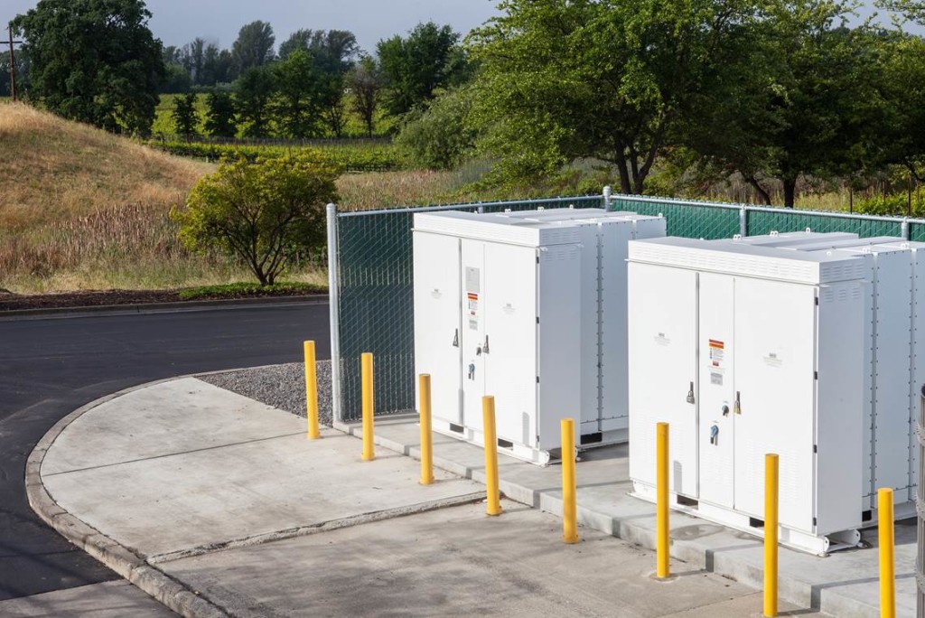 A Tesla Energy battery system at a Jackson Family Wines winery in California.