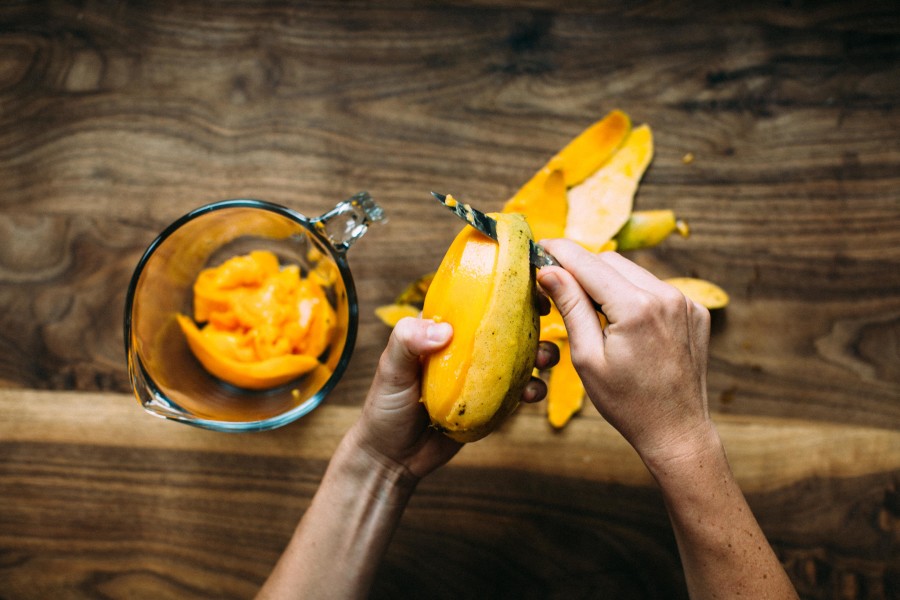 This recipe is my official summer hack of 2015. Why? Just four ingredients and an ice cream maker will have friends and neighbors lining up for a heat-busting sweet (and boozy) treat when the temperature hits triple digits. I love pairing mango with the dry, piquant Kendall-Jackson Pinot Gris because it lends a balancing note to the musky, sweet flavor of the fruit.