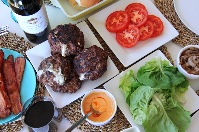 Fill your burger up with all of your favourite toppings, then smother it in the Buffalo Wing Sauce Mayo and enjoy! These meaty and flavorful burgers are perfect served with the Kendall-Jackson Vintner's Reserve Cabernet Sauvignon. This wine pairs perfectly with the creamy and tangy blue cheese!
