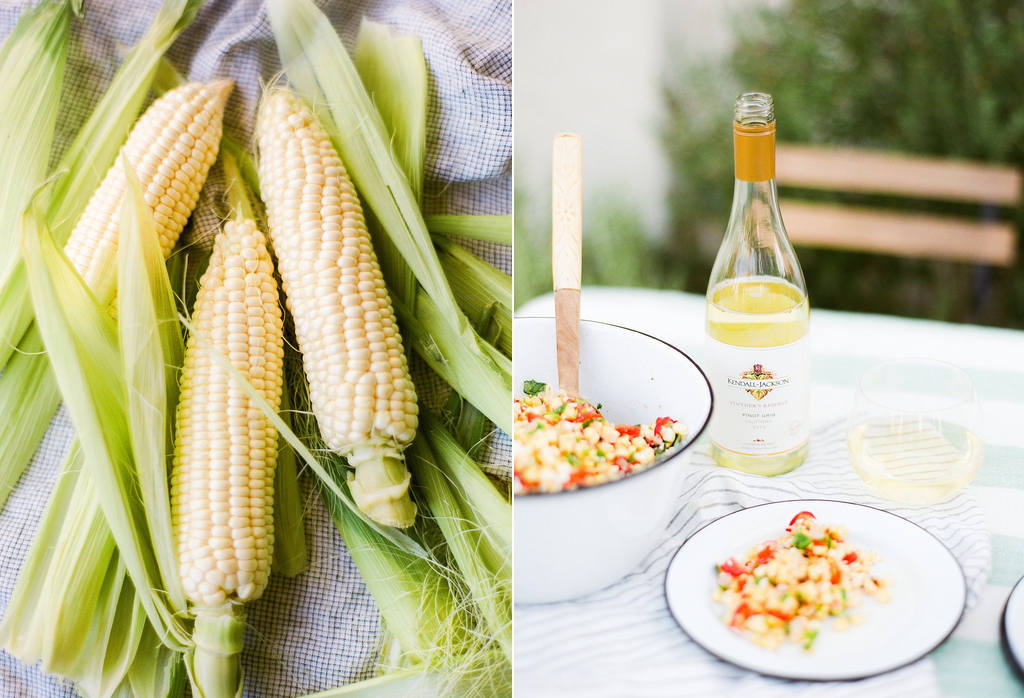 Pair this delicious charred corn salad #recipe with some Kendall-Jackson Vintner's Reserve Pinot Gris for the ultimate summer palette. No joke, it's like they were meant to be together. The sweetness from the corn brings out the flavors in the wine and BOOM, game over!