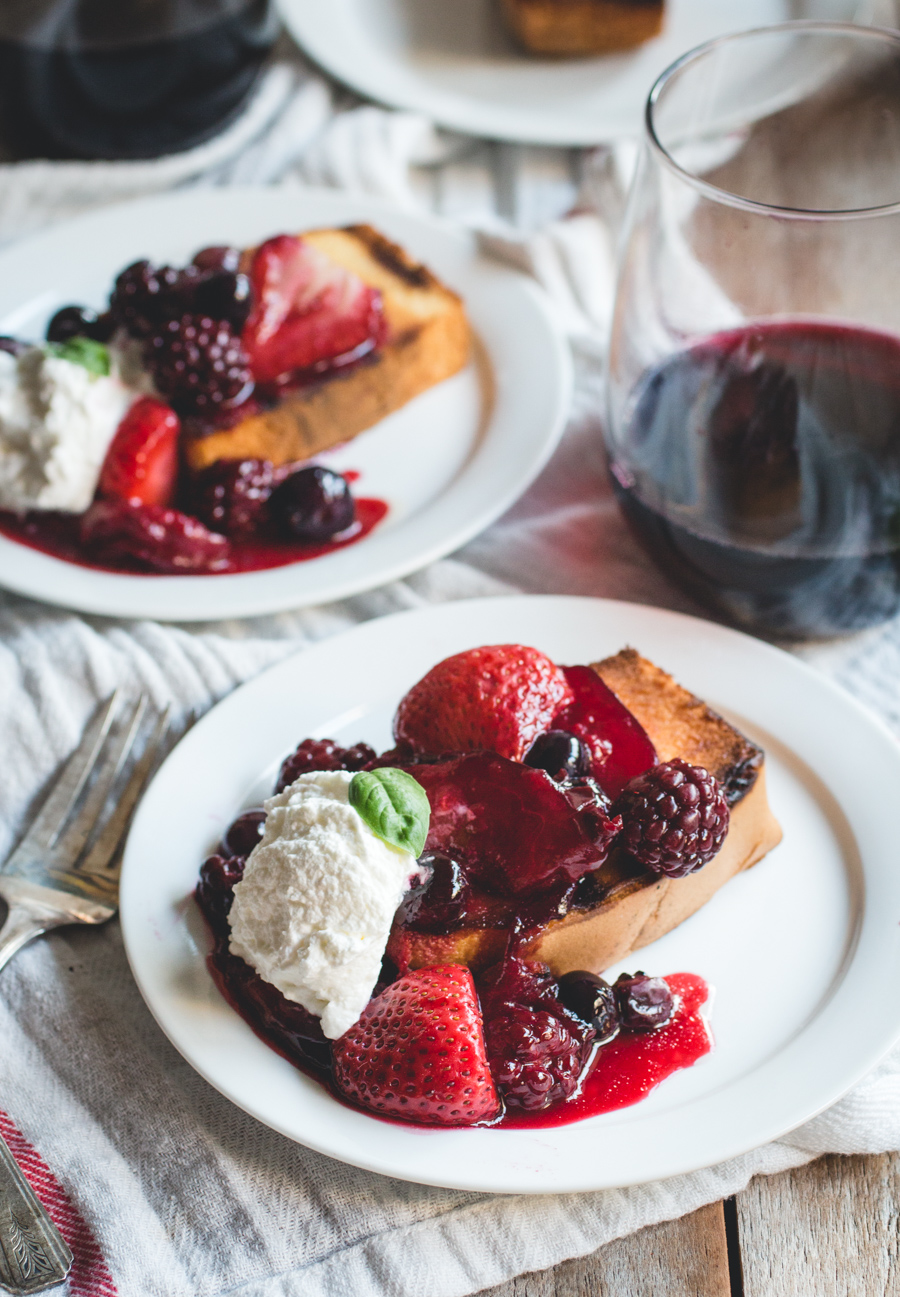 Mixed Berry & Plum Hobo Packs with Grilled Pound Cake #KJAVANT #Dessert #recipe