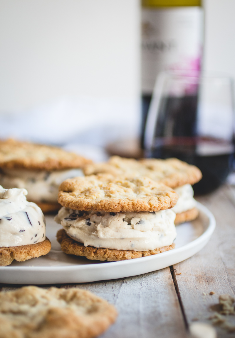 These S'mores Ice Cream Sandwiches are a slightly more grown up version that compliment the Kendall-Jackson AVANT Red Blend wine perfectly. #KJAVANT