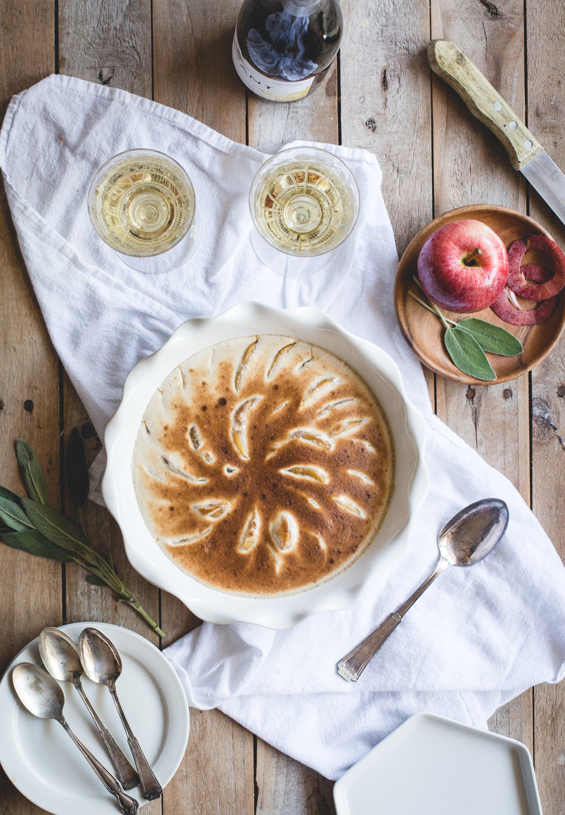 This Bourbon & Spiced Apple Gratin dessert wouldn't be complete unless served alongside a cold glass of K-J AVANT Chardonnay.