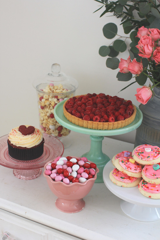 This year, skip the restaurant crowds and put together a Valentine's Day dessert table to surprise him when he walks in the door. #DIY