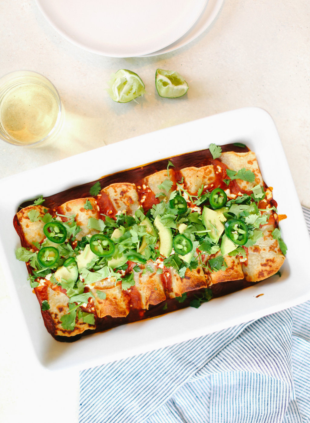 These Goat Cheese Enchiladas are easy to make, can feed an army and are great for leftovers.