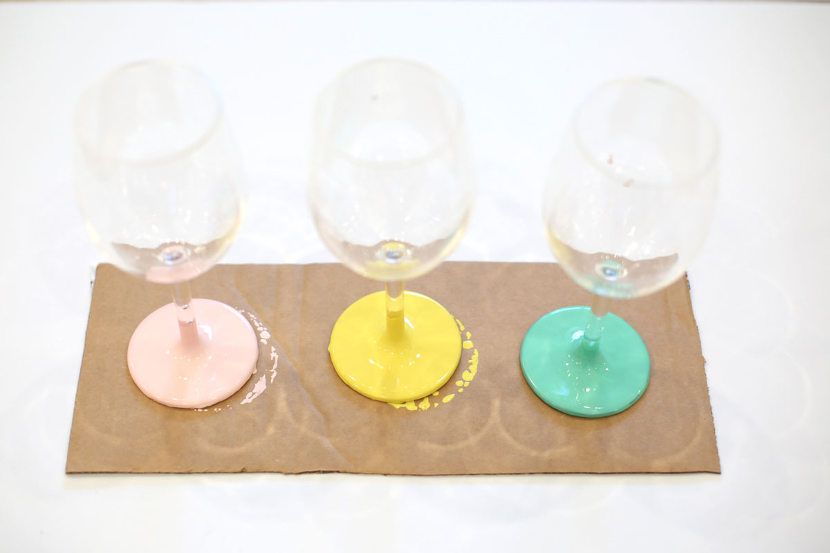 These DIY Color-Dipped Wine Glasses are a colorful, simple way for everyone to keep track of their glasses.