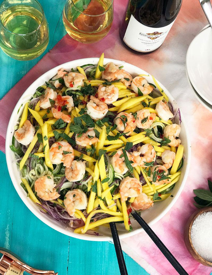 This cucumber mango shrimp salad combines so many fresh summer flavors and colors that it’s sure to be a hit with your family or guests.