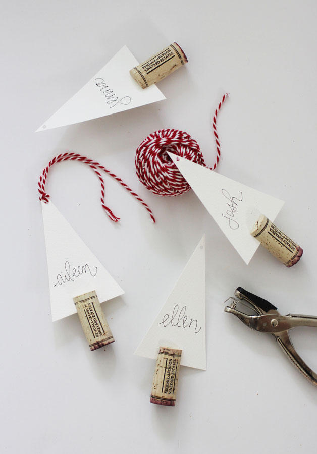 These DIY Cork Tree Ornaments are perfect for place cards, ornaments, labeling food, and adding a little Christmas cheer to any corner of the house!