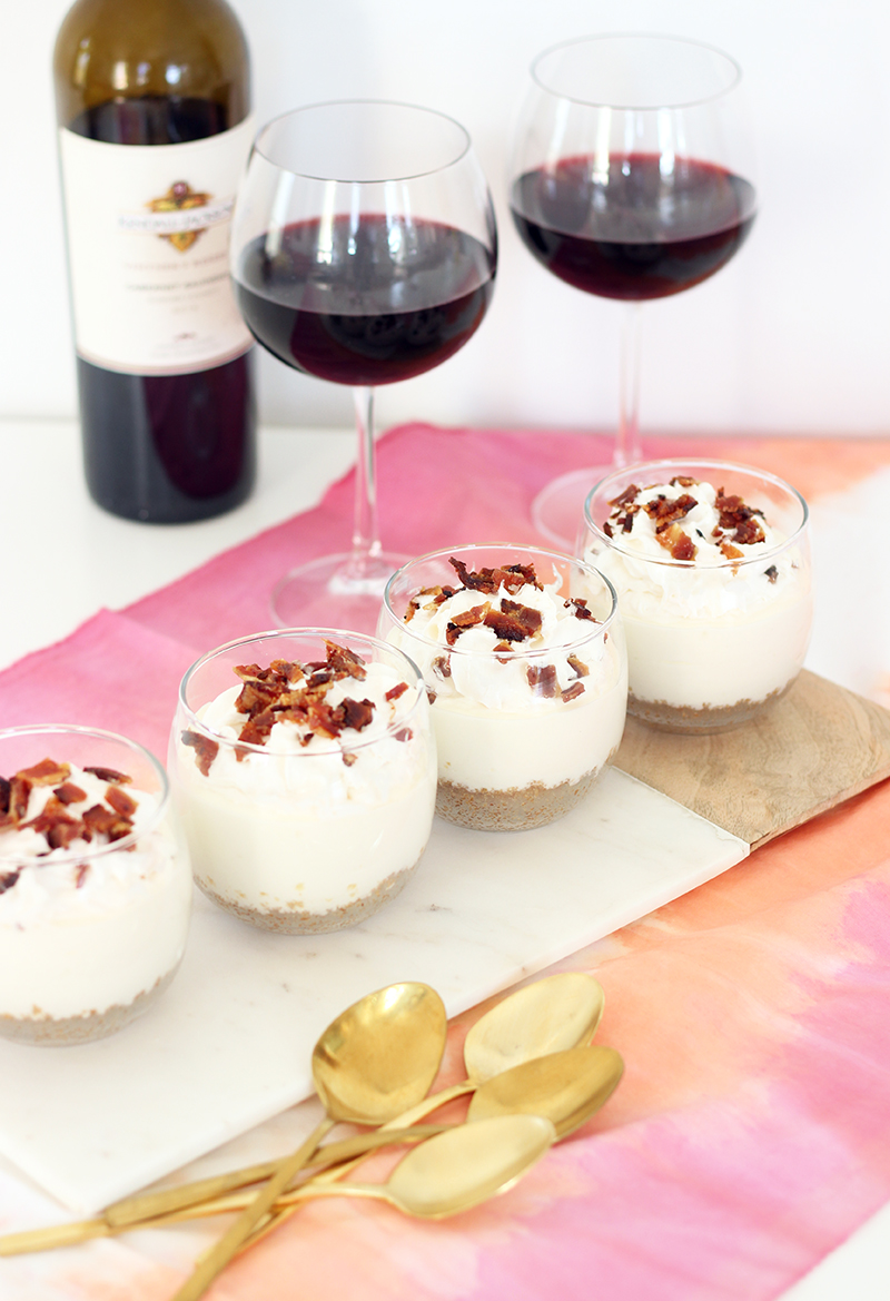 It's pretty safe to say that any recipe involving bacon will be a hit and this is no exception. These no bake maple bacon cheesecake cups are a quick and easy dessert to whip up whenever you have guests over.